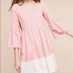 Anthropologie Pink and White Dress